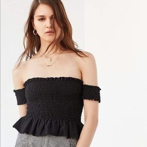 smocked off the shoulder top